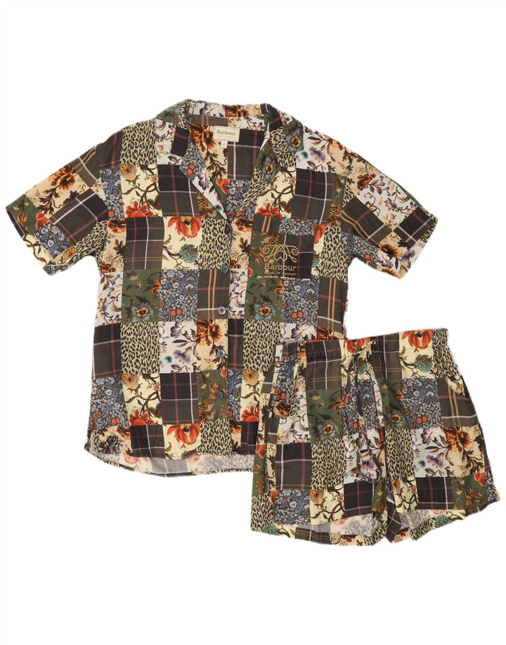 Barbour Ensemble de vêtements de nuit 2 pièces pour femme UK 6 XS W26 Patchwork multicolore