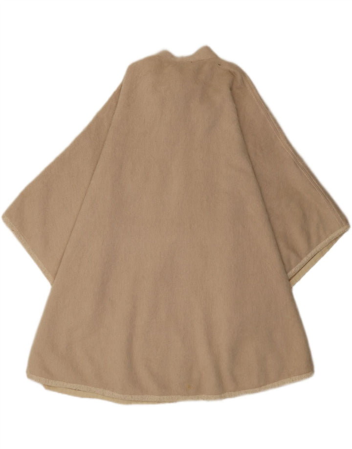 Manteau Cape Femme Vintage Taille Unique Laine Vierge Beige