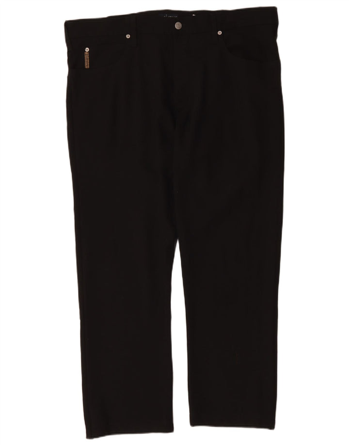 Armani Pantalon décontracté droit pour homme W40 L29 Noir Polyester