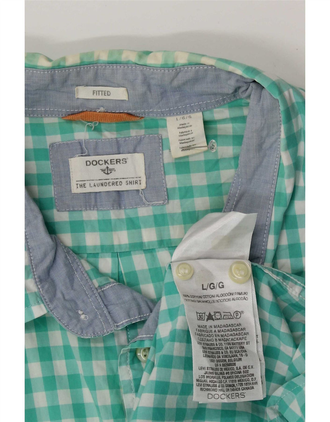 Dockers Chemise Ajustée Homme Grand Bleu Vichy Coton