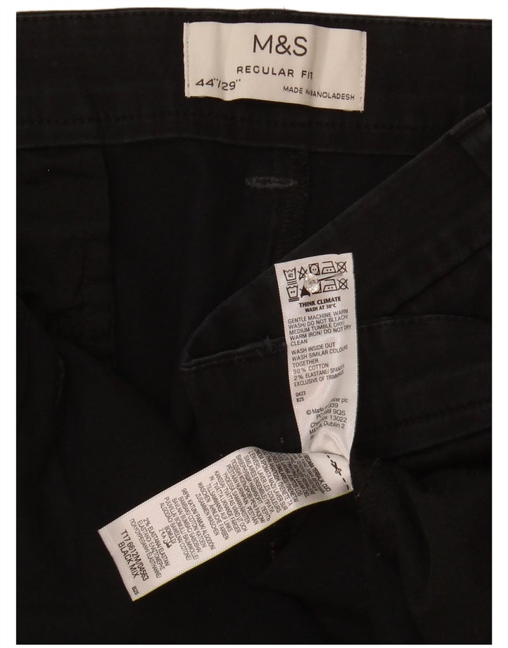 Marks & Spencer Pantalon court coupe classique pour homme W44 L25 Coton noir