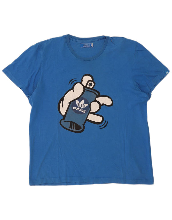 Adidas T-shirt graphique pour hommes, grand, bleu