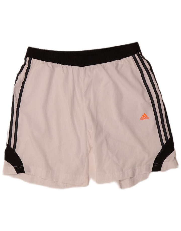 Adidas Short de sport Climacool pour homme, grand, blanc, color block, polyester