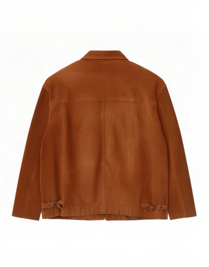 veste en daim homme vintage UK 42 XL cuir marron
