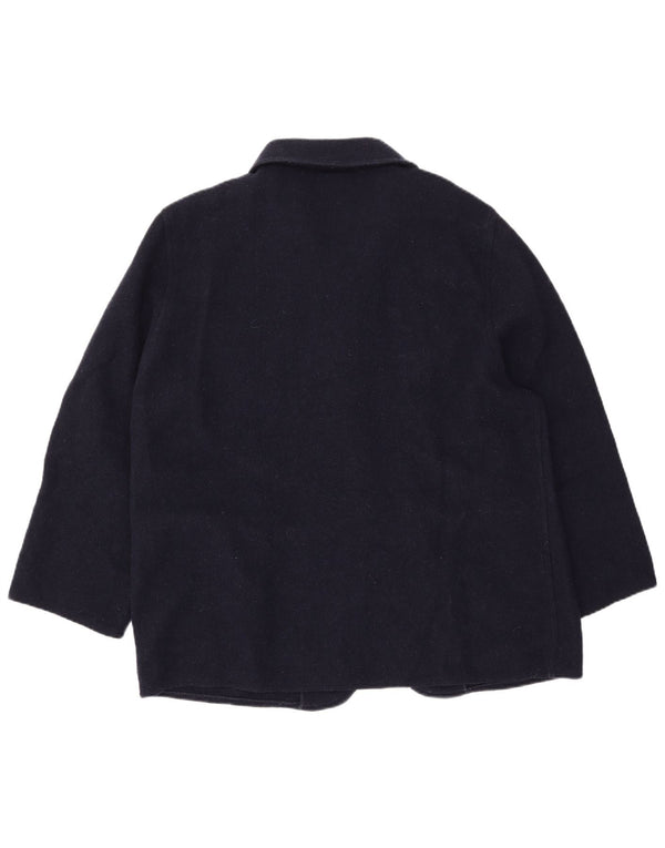 EASY Veste blazer à manches 3/4 et 4 boutons pour femme IT 46 Large Bleu marine