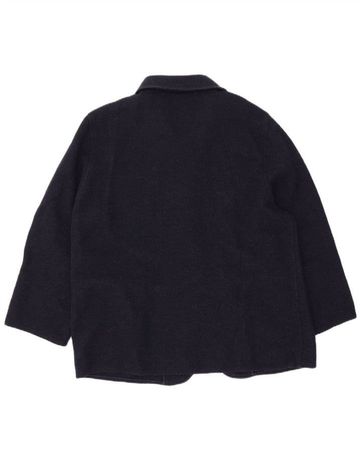 EASY Veste blazer à manches 3/4 et 4 boutons pour femme IT 46 Large Bleu marine