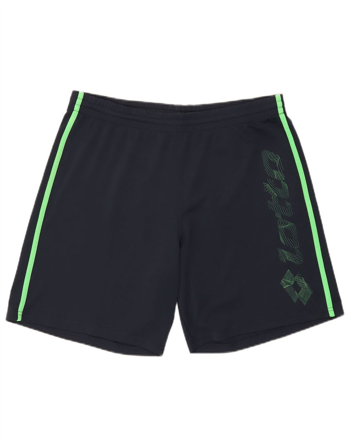Lotto Short de Sport Graphique Homme Bleu Marine Moyen Colourblock