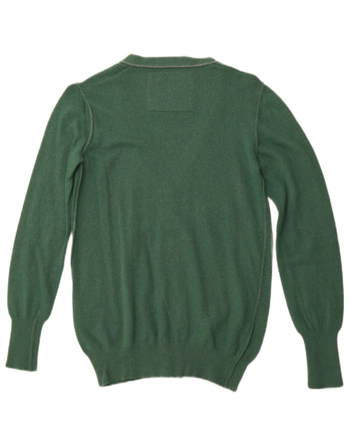 REPLAY Cardigan Femme Pull UK 10 Petit Vert Polyamide
