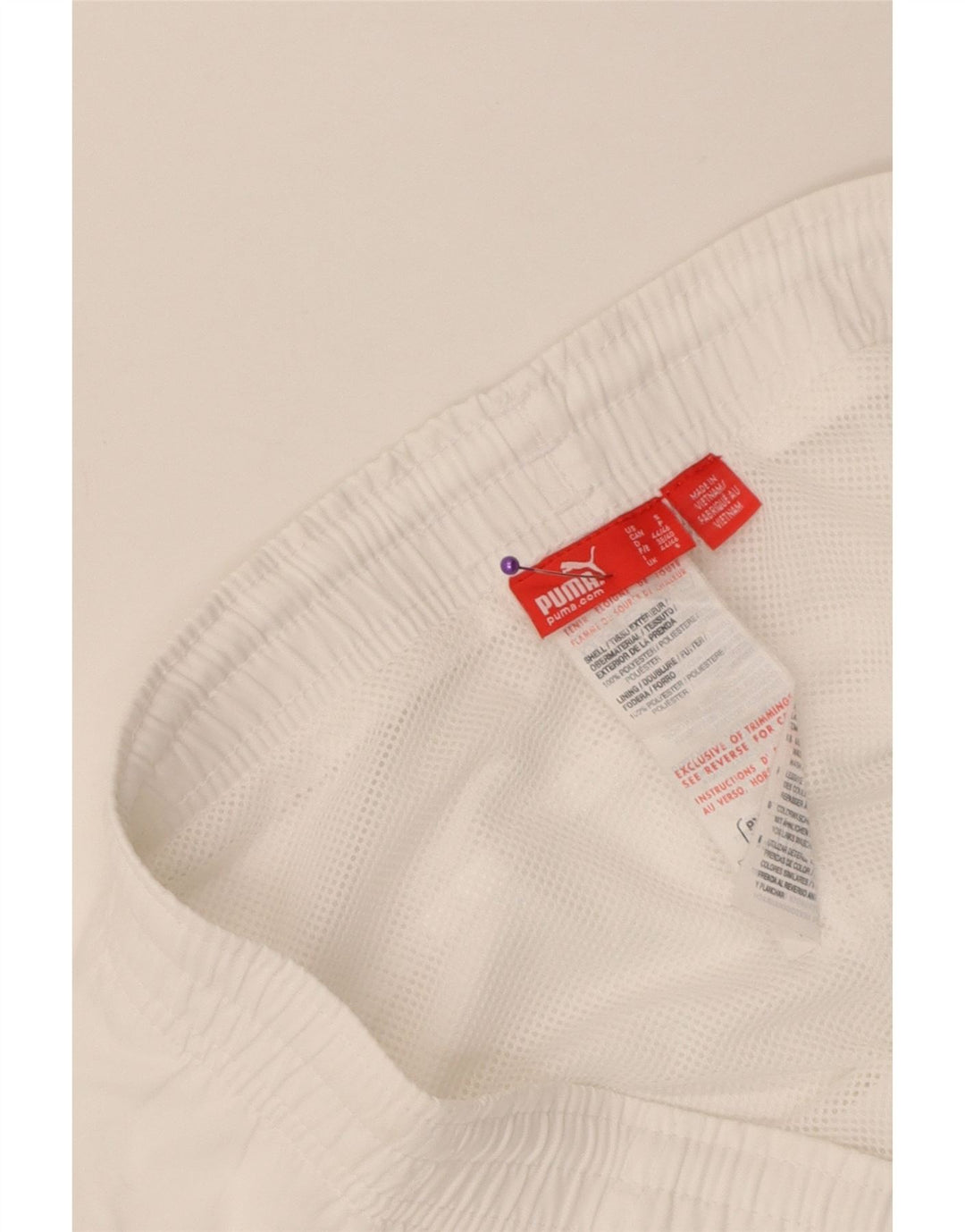 Puma Short de Sport Graphic Bermuda Homme Petit Blanc Polyester