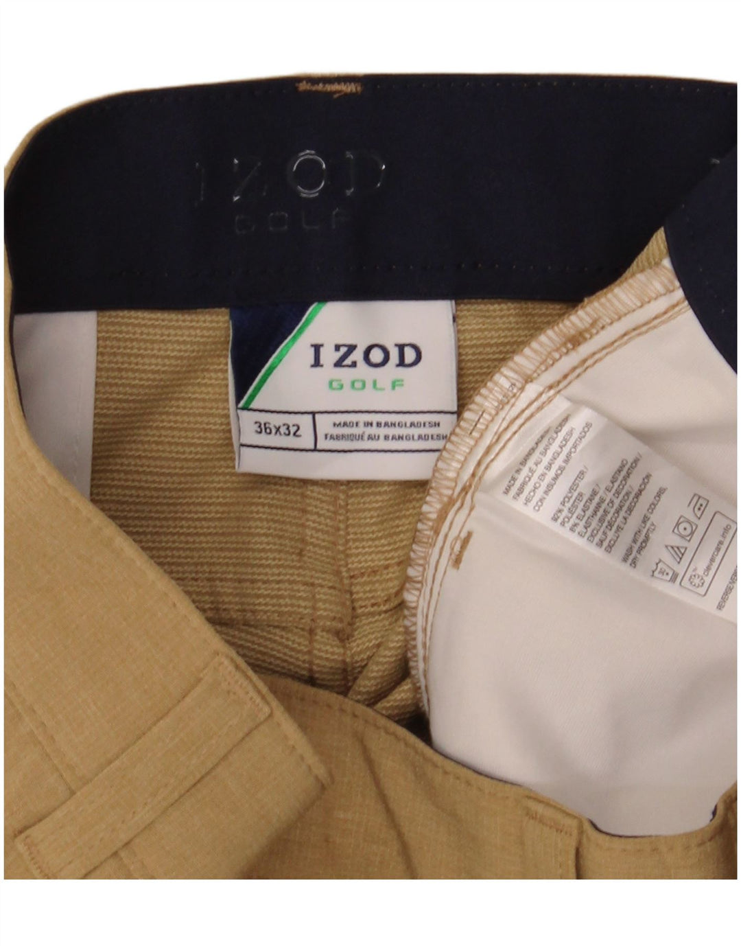 IZOD Pantalon décontracté droit homme W36 L30 Beige Polyester
