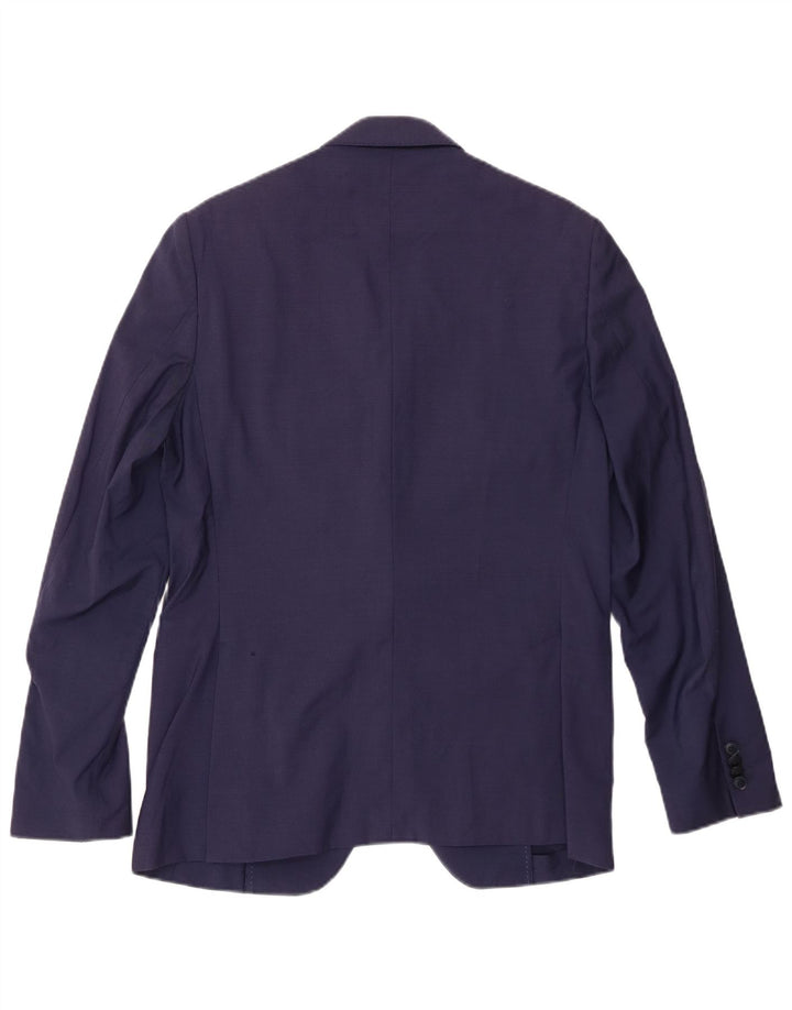 VINTAGE Veste Blazer 2 Boutons Homme IT 48 Viscose Bleu Marine Moyen