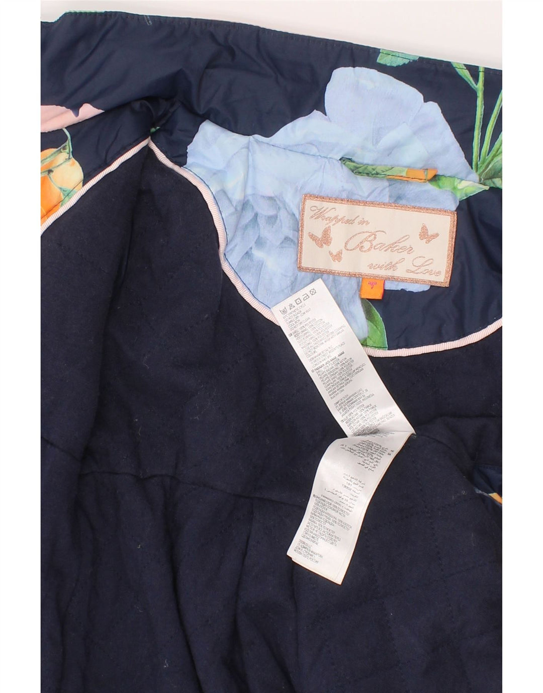 Ted Baker Imperméable Filles 6-7 ans Bleu Marine Floral Polyester