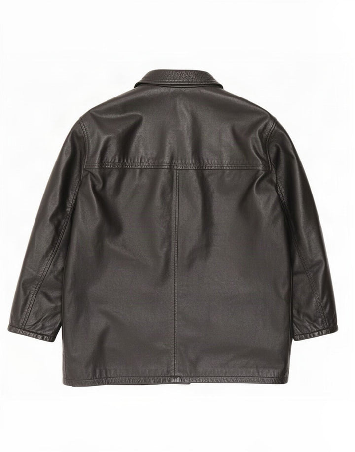 Settore Manteau en cuir pour homme UK 42 XL Noir