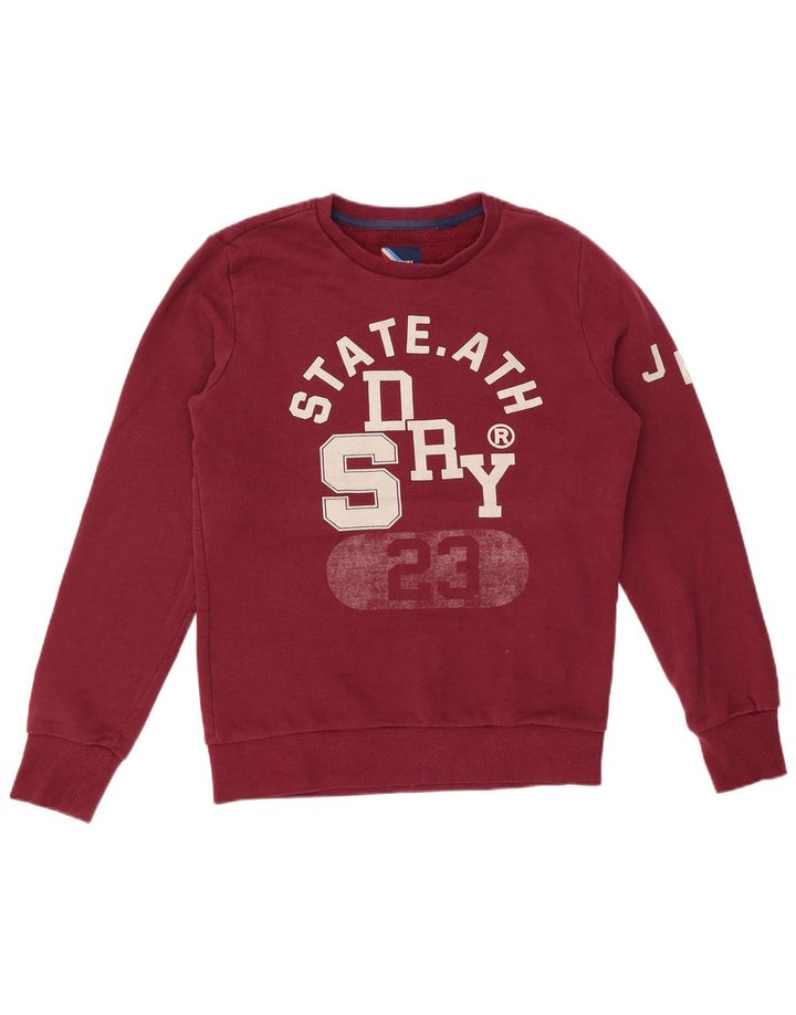 SUPERDRY Sweat-shirt graphique pour homme en coton bordeaux moyen