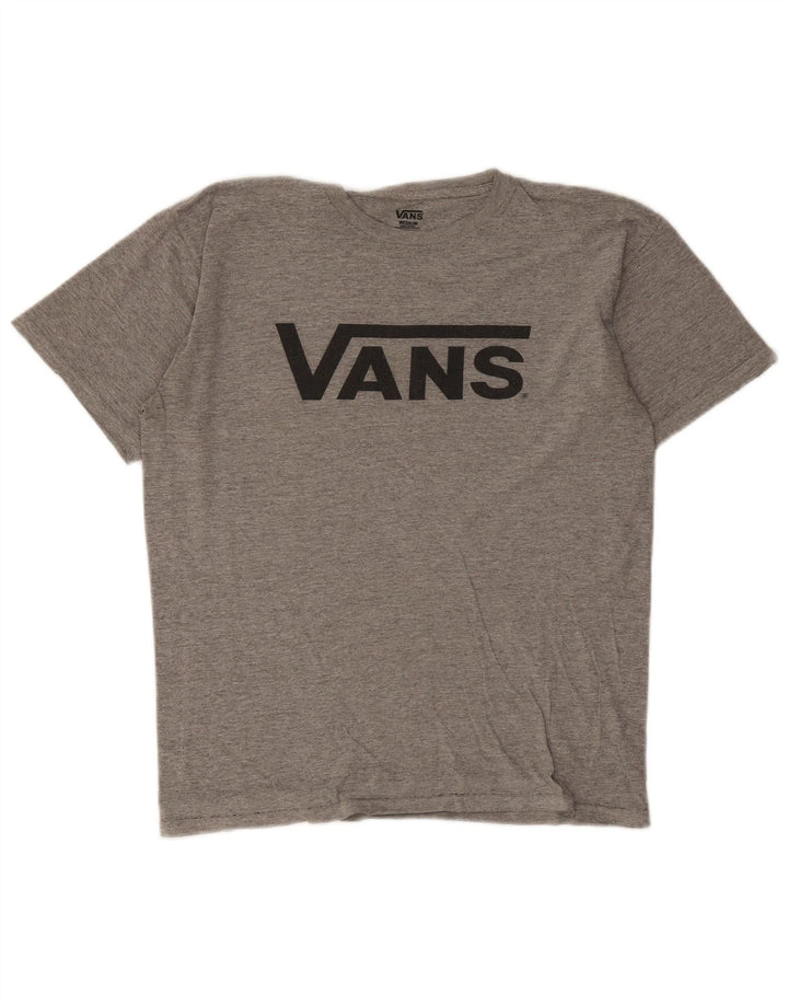 Vans T-Shirt Graphique Homme Gris Moyen Moucheté Coton
