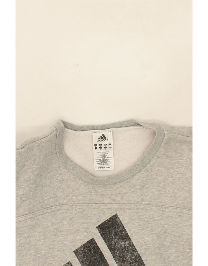 ADIDAS Mens Graphic Sweatshirt Jumper Medium Grey Cotton Vintage Adidas and Second-Hand Adidas from Messina Hembry 