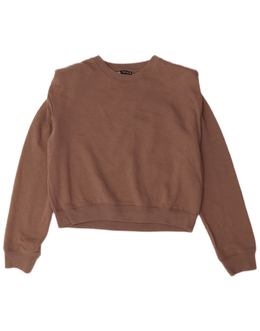 Zara Sweat-shirt surdimensionné pour femme UK 10 Petit coton marron