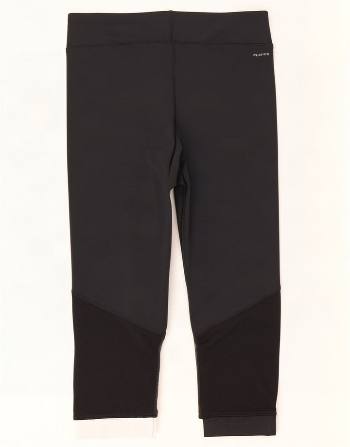 Reebok Leggings Capri Femme FR 12/14 Polyester Colorblock Noir Moyen