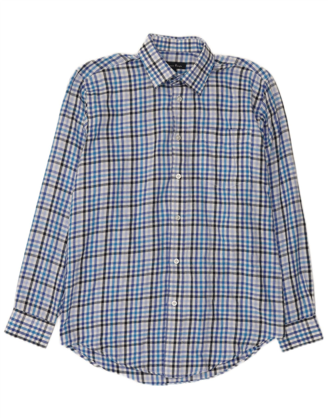 James Pringle Chemise en flanelle pour homme Petit carreaux bleus Polyester