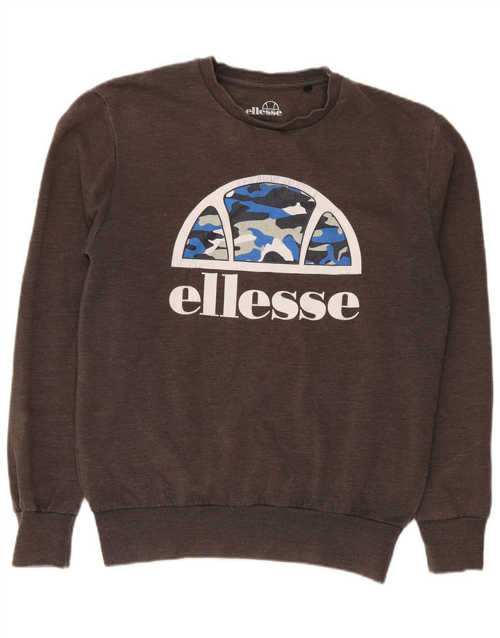 Ellesse Sweat-Shirt Graphique Homme Gris Moyen Coton