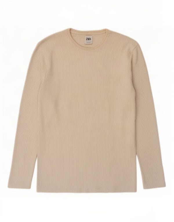 Zara Mens Top Long Sleeve XL Off White