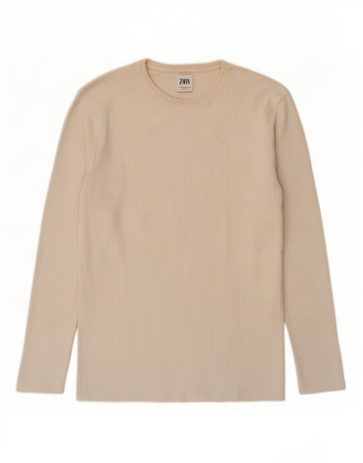 Zara Homme Top Manches Longues XL Blanc Cassé