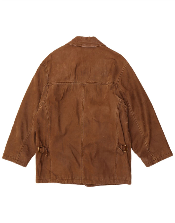 Veste en cuir homme vintage IT 48 Cuir marron moyen