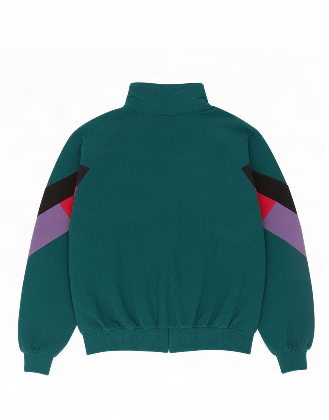 Asics Veste de survêtement pour femme IT 46 Large Vert Colourblock Retro
