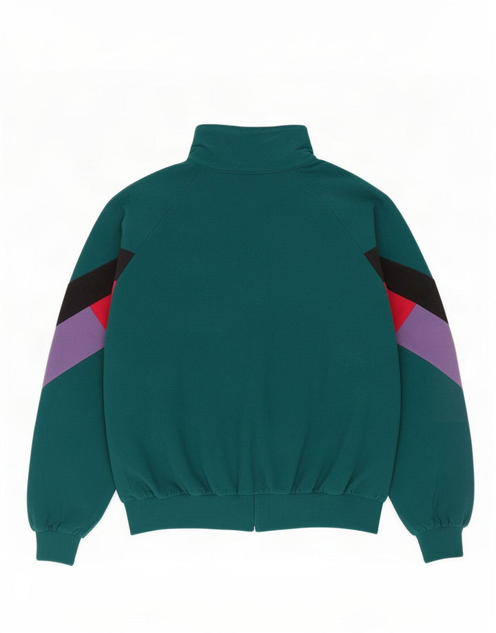 Asics Veste de survêtement pour femme IT 46 Large Vert Colourblock Retro