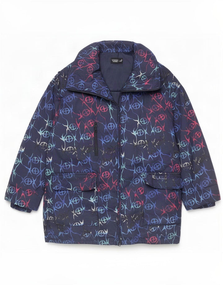 FUCHS & SCHMITT Veste matelassée à capuche pour femme UK 16 Large Bleu Marine Géométrique