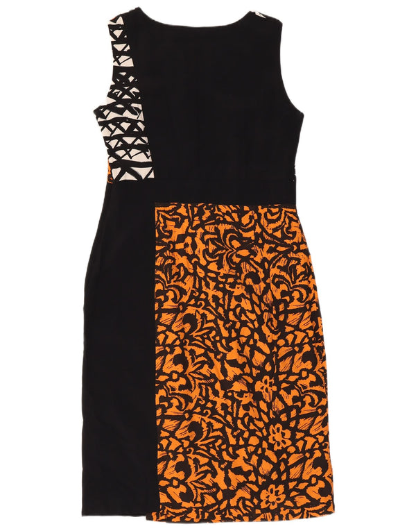 John Rocha Robe fourreau sans manches pour femme UK 42 Viscose florale noire moyenne