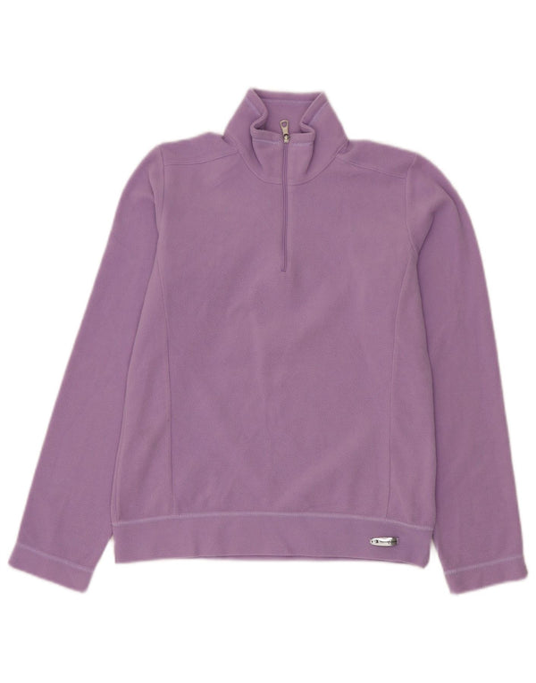 Champion Pull polaire à col zippé pour femme UK 10 Small Violet Polyester