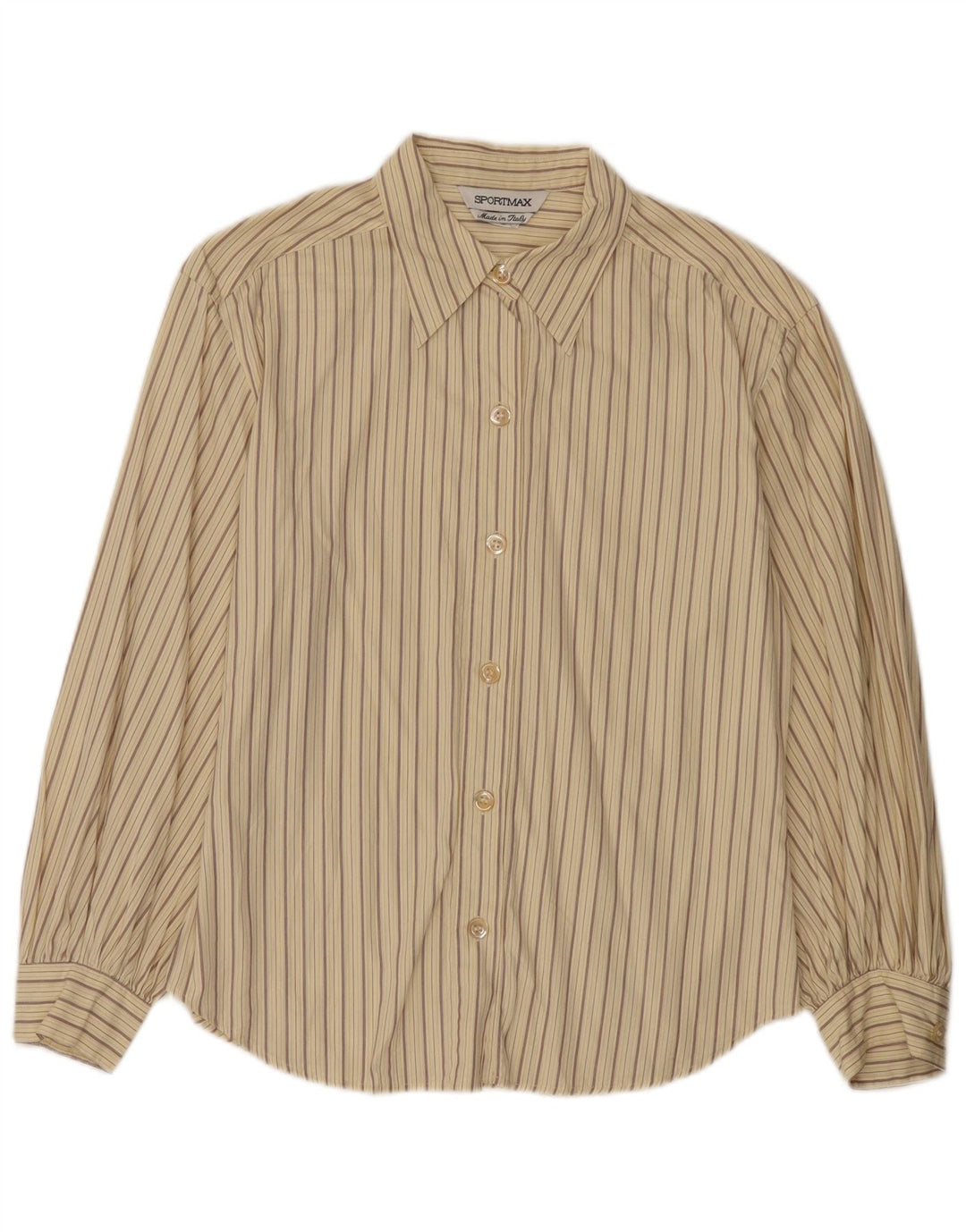 Chemise Femme Sportmax UK 12 Rayé Beige Moyen