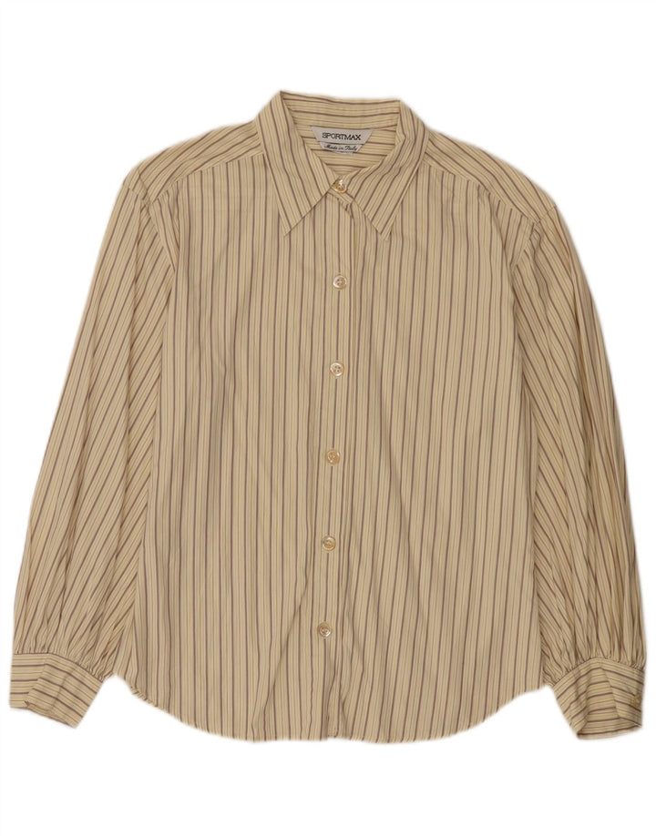 Chemise Femme Sportmax UK 12 Rayé Beige Moyen