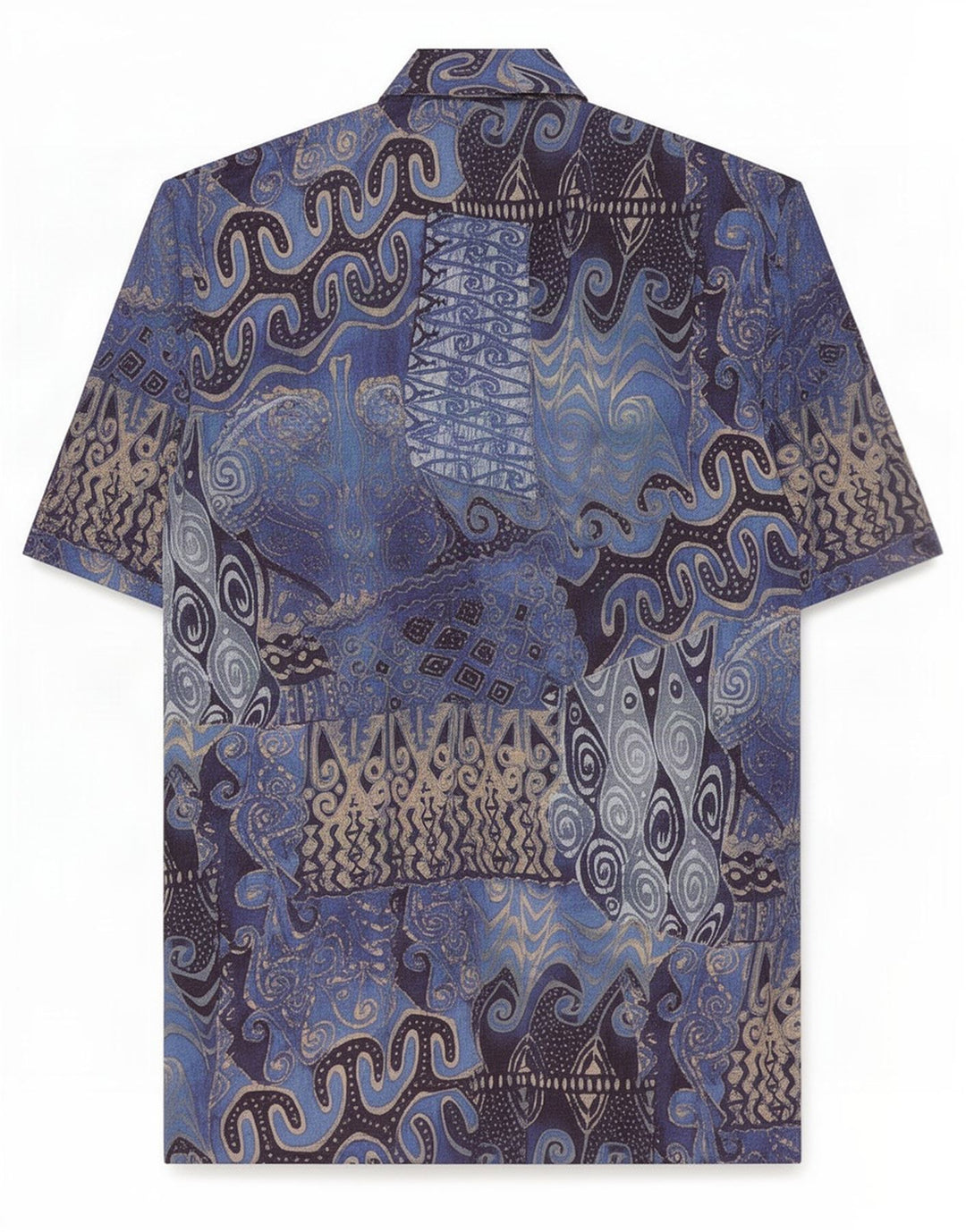 Dolomiten Chemisier à manches courtes pour femme IT 47 Large Bleu Patchwork