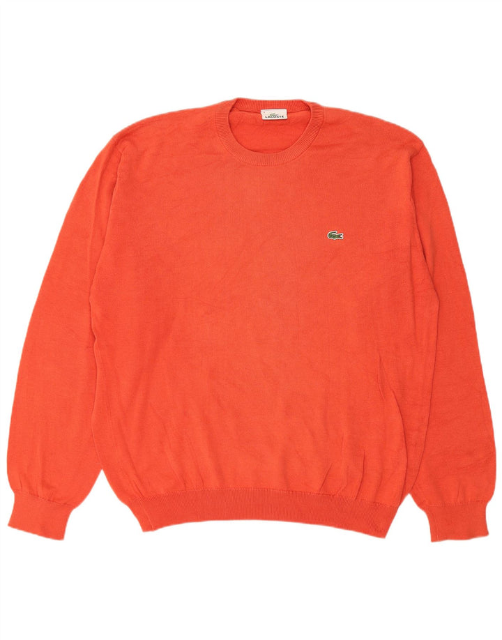 Lacoste Pull ras du cou pour homme Taille 4 Coton orange moyen