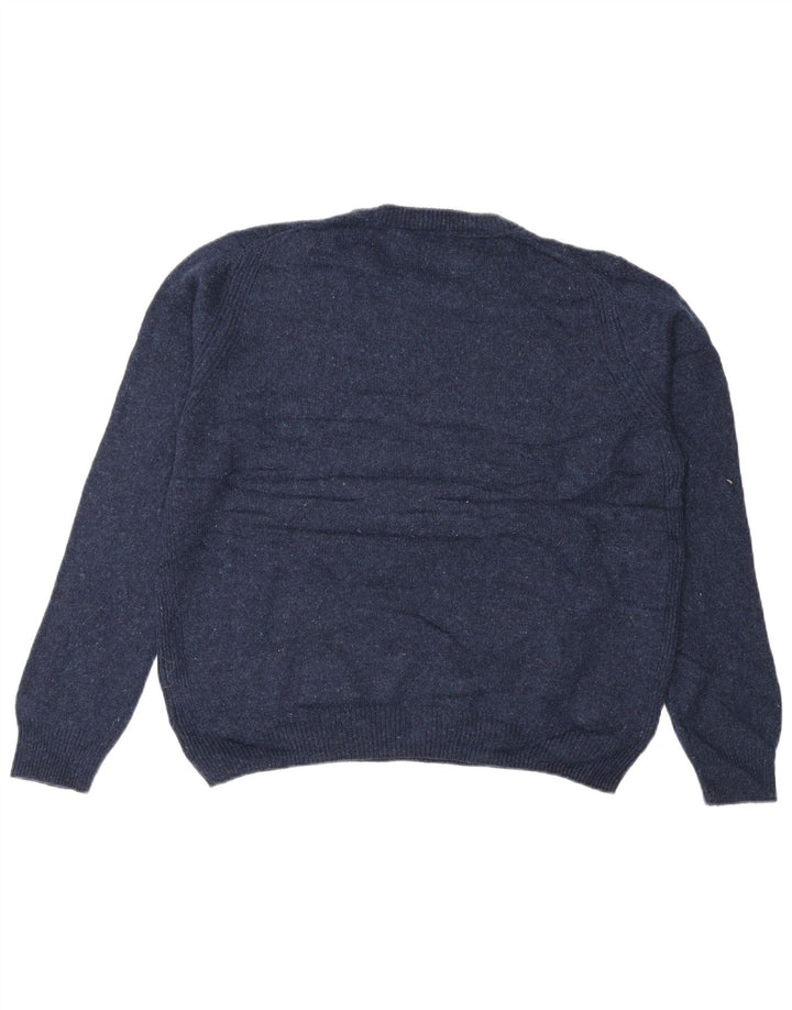 Marks & Spencer Pull à col rond pour femme UK 12 Laine bleu marine moyen