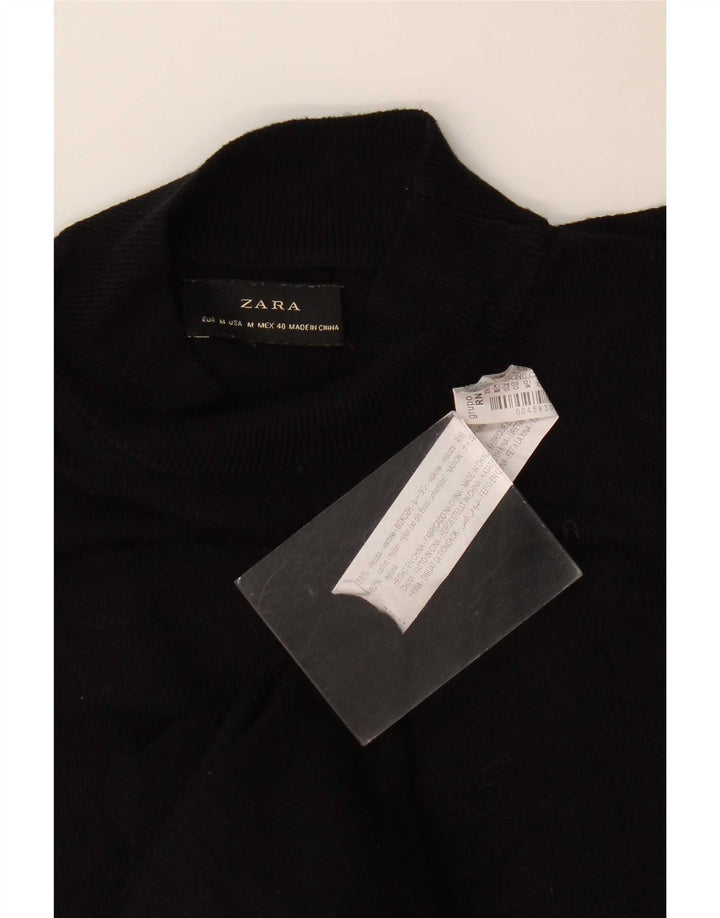 Zara Pull Col Roulé Homme Noir Moyen Viscose
