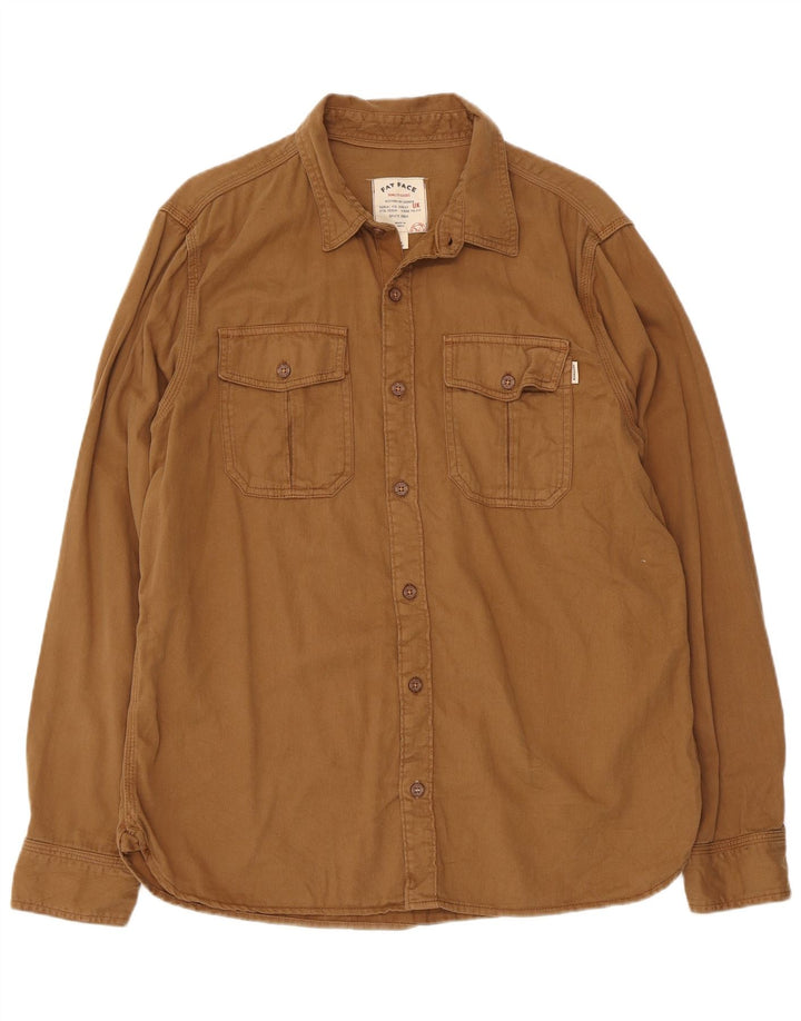 FAT FACE Chemise Flanelle Homme Large Marron Coton