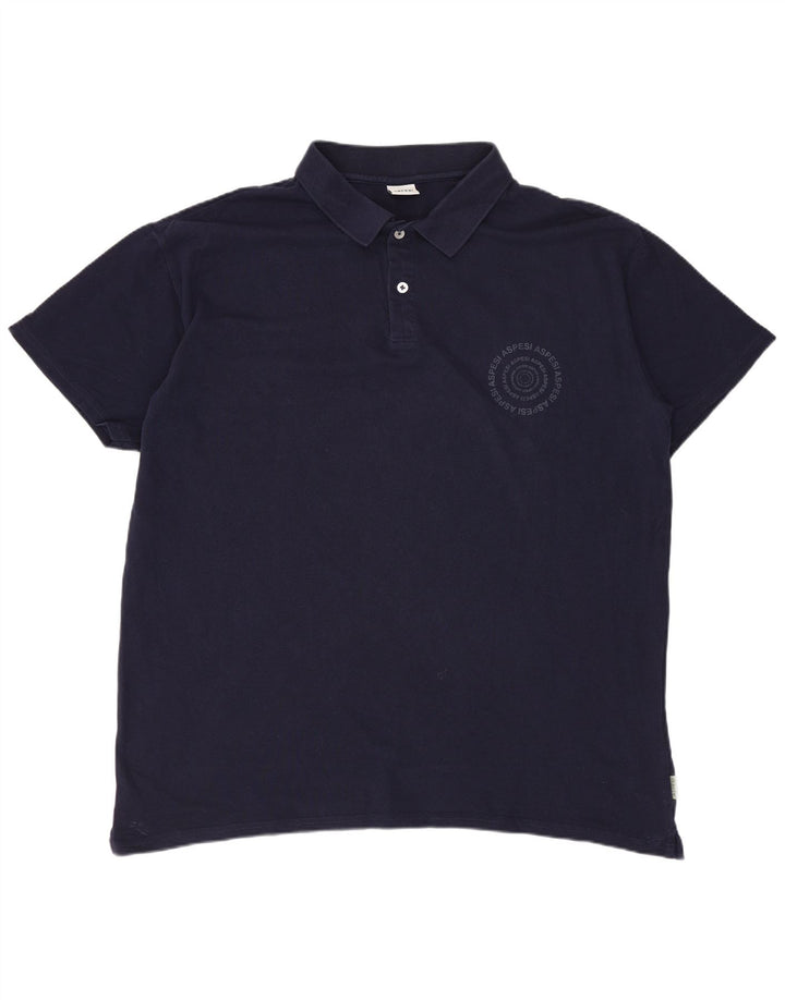 ASPESI Polo Homme 2XL Bleu Marine Coton
