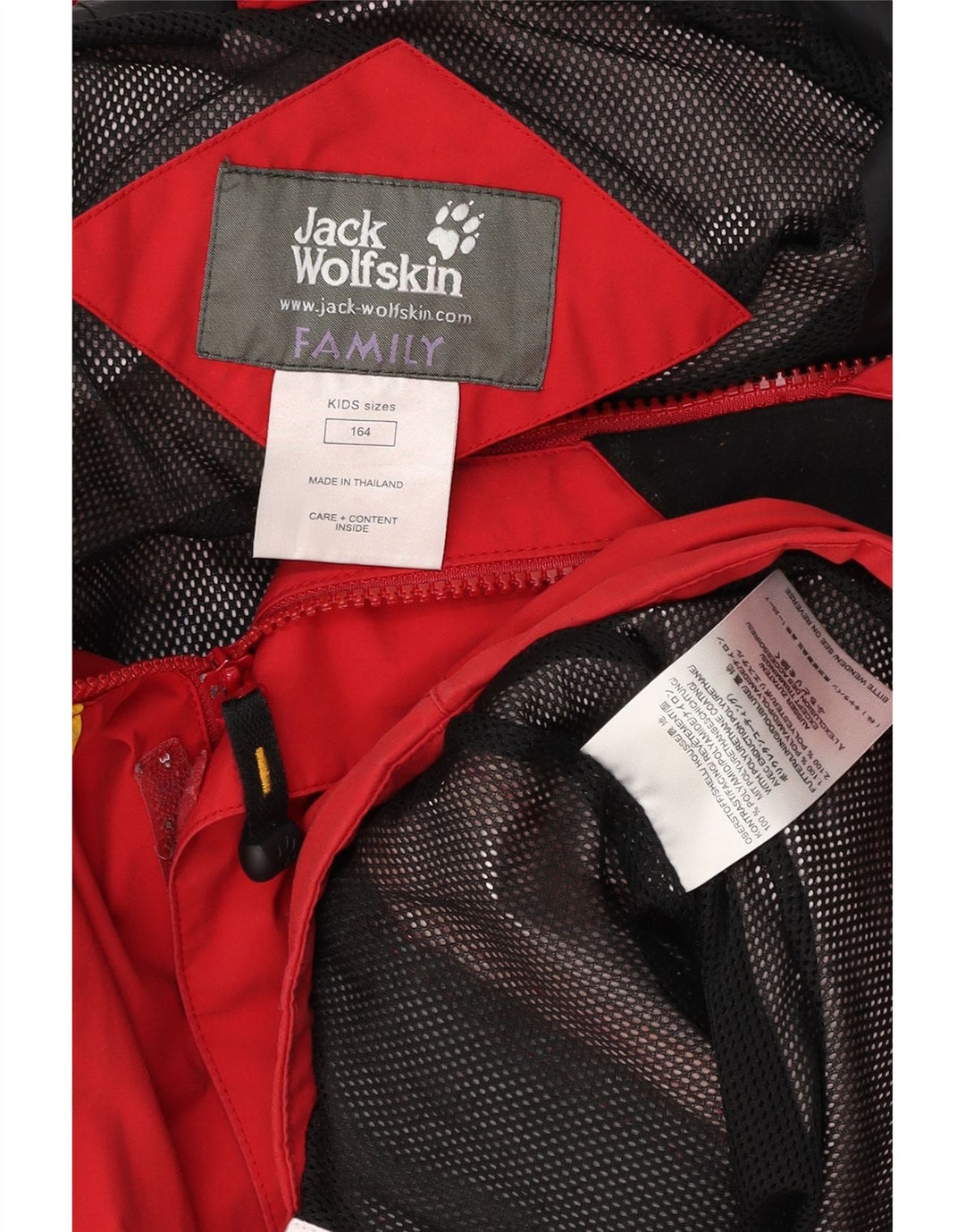 JACK WOLFSKIN Veste de Pluie à Capuche Graphique Garçon 13-14 ans Rouge Polyamide
