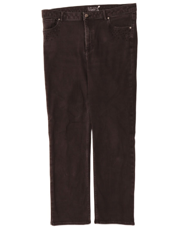Marks & Spencer Jean droit Per Una pour femme UK 16 Large W34 L30 Noir