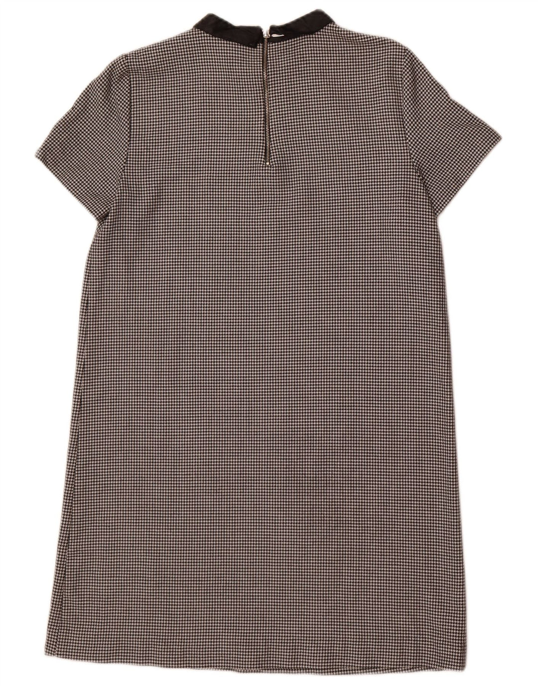 Zara Robe droite pour femme UK 44 Motif pied-de-poule noir moyen