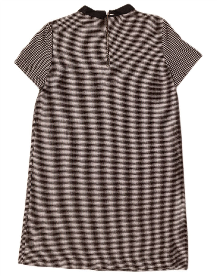 Zara Robe droite pour femme UK 44 Motif pied-de-poule noir moyen