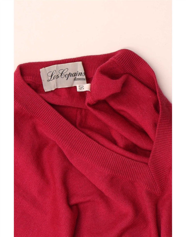 Les Copains Pull Col V IT 50 Rouge Moyen Homme