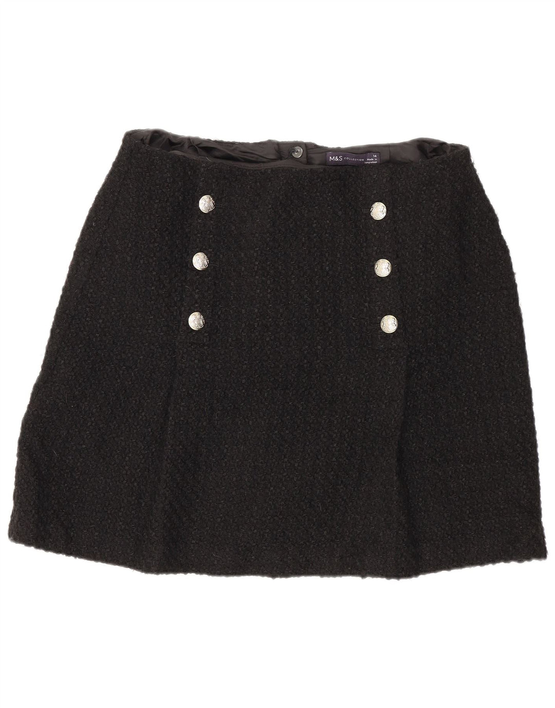 Marks & Spencer Mini-jupe femme UK 14 Medium W32 Acrylique noir