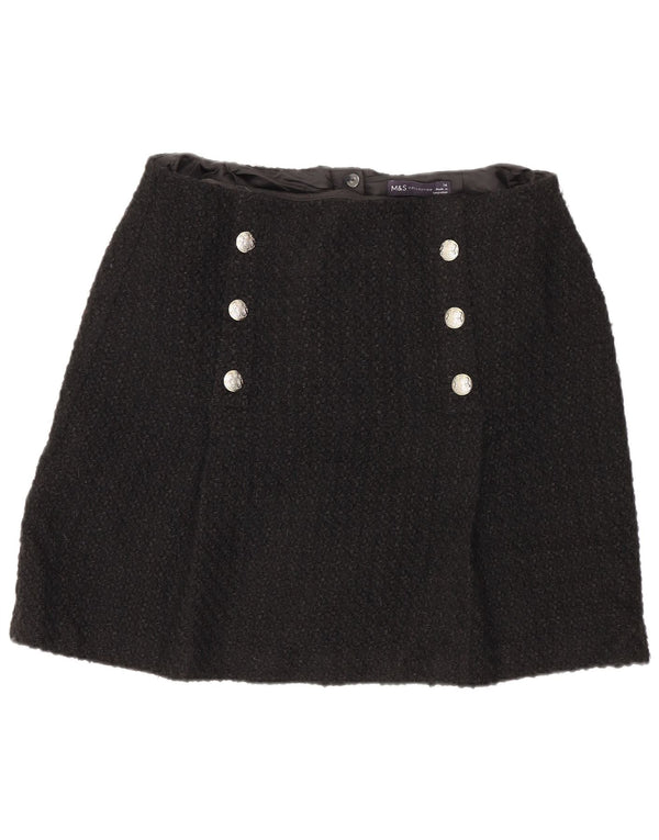 Marks & Spencer Mini-jupe femme UK 14 Medium W32 Acrylique noir