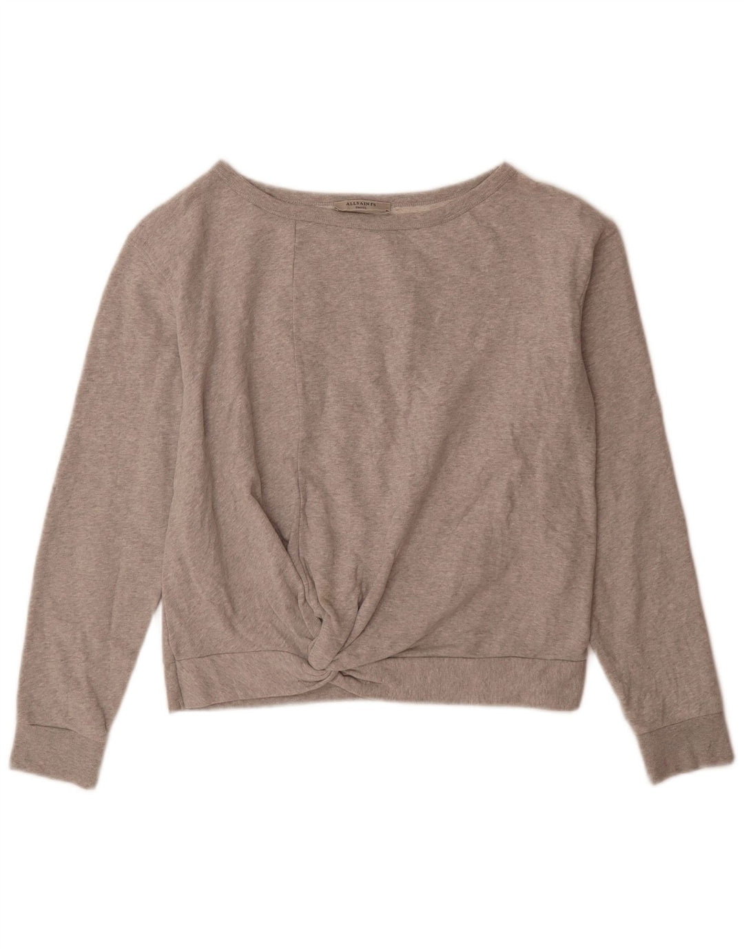 All Saints Pull-over surdimensionné pour femme UK 10 Small Gris Coton
