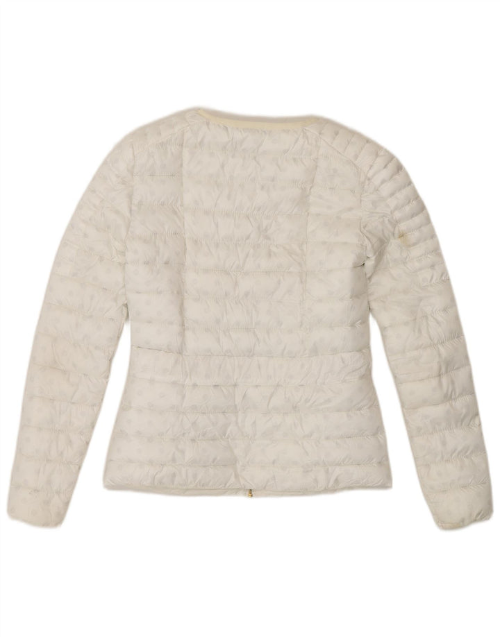 Guess Veste matelassée pour femme UK 6 XS Blanc à pois en polyester