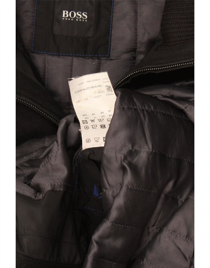 Hugo Boss Pardessus homme EU 48 laine noire moyenne